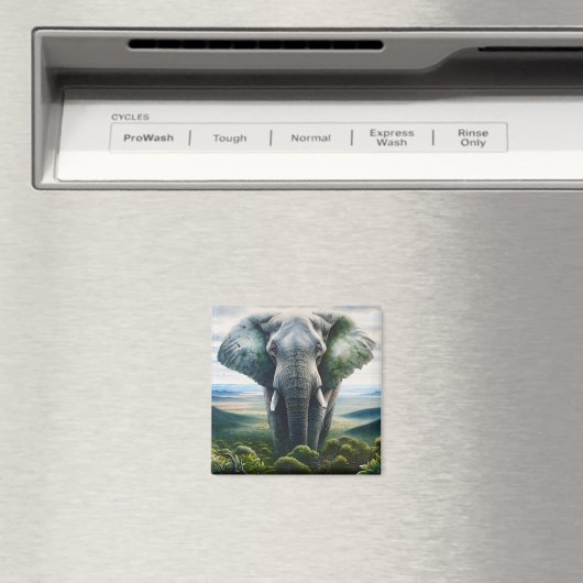 Close-up van het gezicht van de olifant, slagtande magneet (Insitu (Vaatwasser))