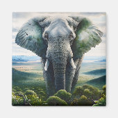 Close-up van het gezicht van de olifant, slagtande magneet (Voorkant)