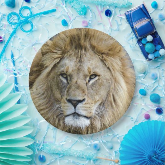 Close-up van het hoofd van de leeuw papieren bordje (Feest)