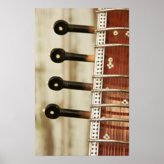 Close-up van Indiase Sitar Kunti Poster (Voorkant)