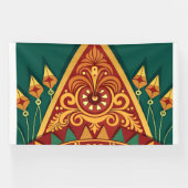 close-up-van-ingewikkelde-design-op-traditioneel spandoek (Horizontaal)