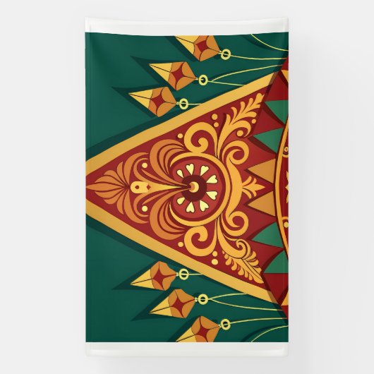 close-up-van-ingewikkelde-design-op-traditioneel spandoek (Verticaal)