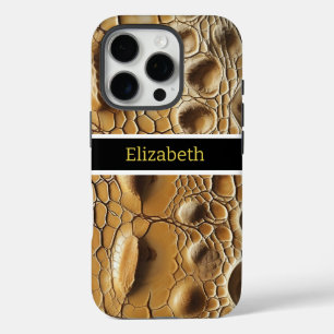 Close-up van ingewikkelde slangenhuidtextuur iPhone 16 pro hoesje