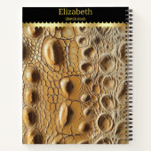 Close-up van ingewikkelde slangenhuidtextuur notitieboek (Achterkant)