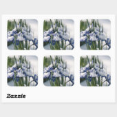 Close-up van Iris Vierkante Sticker (Vel)