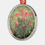 Close-up van klaprozen metalen ornament (Links)