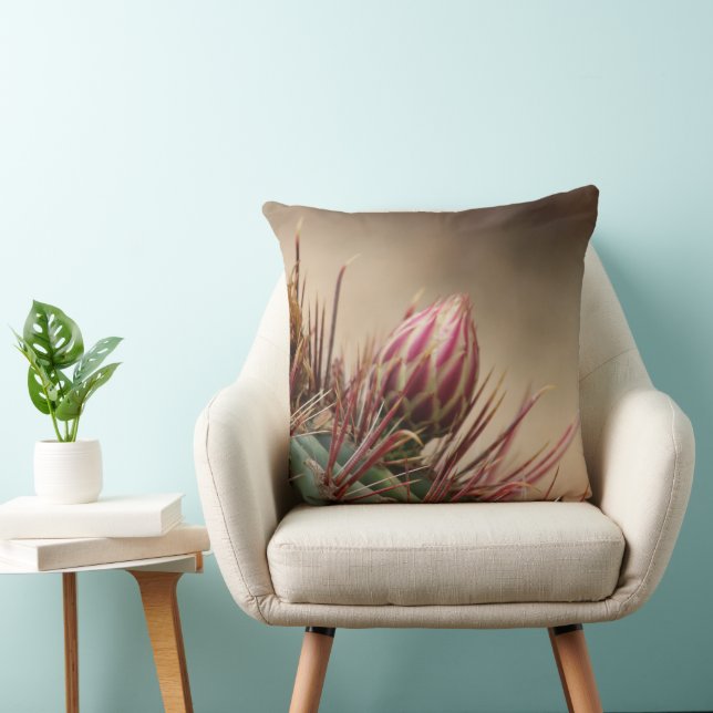 Close-up van knop op vatcactus kussen (Stoel)