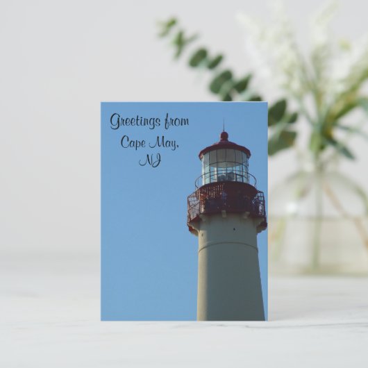 Close-up van Lighthouse Cape May, NJ Briefkaart (Staand voorkant)