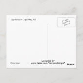 Close-up van Lighthouse Cape May, NJ Briefkaart (Achterkant)