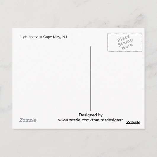Close-up van Lighthouse Cape May, NJ Briefkaart (Achterkant)