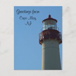 Close-up van Lighthouse Cape May, NJ Briefkaart