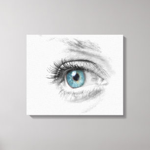 Close-up van menselijk oog canvas afdruk