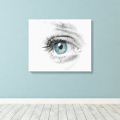 Close-up van menselijk oog canvas afdruk (Insitu (Houten vloer))