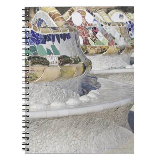 Close-up van Mozaïeken op Gaudi Building, Parc Notitieboek (Voorkant)