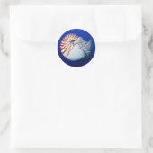 Close-up van Nautilus Ronde Sticker (Tas)