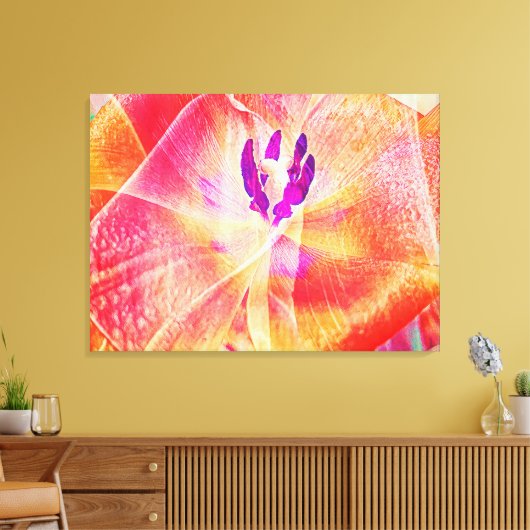 Close-up van Red Tulip Abstract Canvas Afdruk (Insitu (Woonkamer))