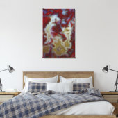 Close-up van rode mos agaat plaat canvas afdruk (Insitu (Slaapkamer))