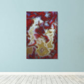 Close-up van rode mos agaat plaat canvas afdruk (Insitu (Houten vloer))