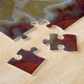 Close-up van rode mos agaatplaat legpuzzel (Zijkant)