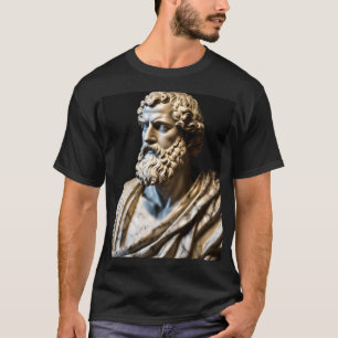 Close-up van Romeins beeld van Aristoteles T-shirt