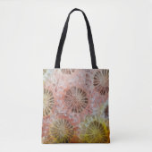 Close-up van roze koraal tote bag (Voorkant)