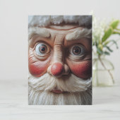 Close-up van Santa's verraste gezicht Kaart (Staand voorkant)