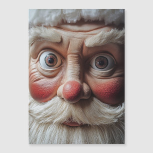 Close-up van Santa's verraste gezicht Magnetische Uitnodiging