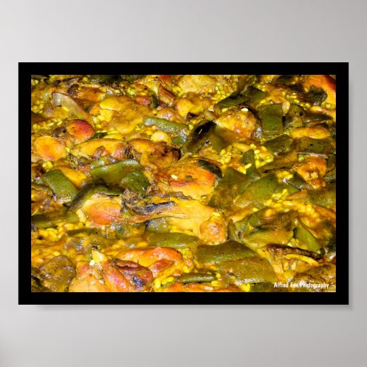 Close-up van Spaanse Paella Poster (Voorkant)