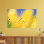 Close-up van spinnenweb met dauwdruppels canvas afdruk (Insitu (Woonkamer))