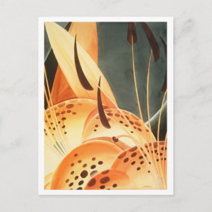 Close-up van Tiger Lilies Waterverf Briefkaart