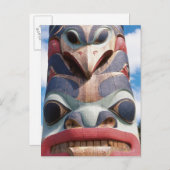 Close-up van totempaal in Sitka, Alaska, Verenigde Briefkaart (Voorkant / Achterkant)
