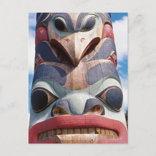 Close-up van totempaal in Sitka, Alaska, Verenigde Briefkaart (Voorkant)