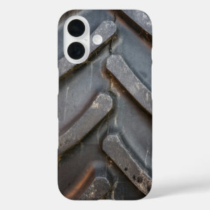 Close-up van tractorbandprofiel iPhone 16 hoesje