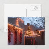 Close-up van vakantielichten bij de bouw feestdagenkaart (Voorkant / Achterkant)