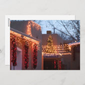 Close-up van vakantielichten bij de bouw feestdagenkaart (Voorkant / Achterkant)