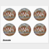 Close-up van versteend hout ronde sticker (Vel)