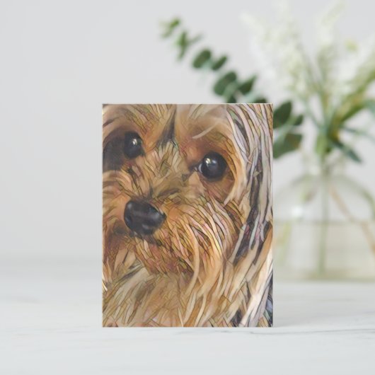 Close-up Yorkshire dooder briefkaart (Staand voorkant)