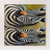 Close Up Zebra Pair Bold en opvallend wild Legpuzzel (Horizontaal)