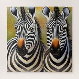 Close Up Zebra Pair Bold en opvallend wild Legpuzzel