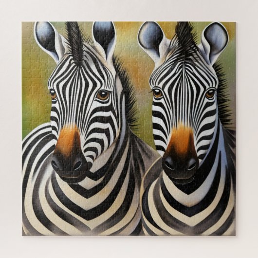Close Up Zebra Pair Bold en opvallend wild Legpuzzel (Verticaal)