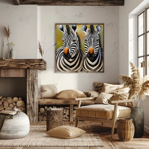 Close Up Zebra Pair Bold en opvallend wild Poster
