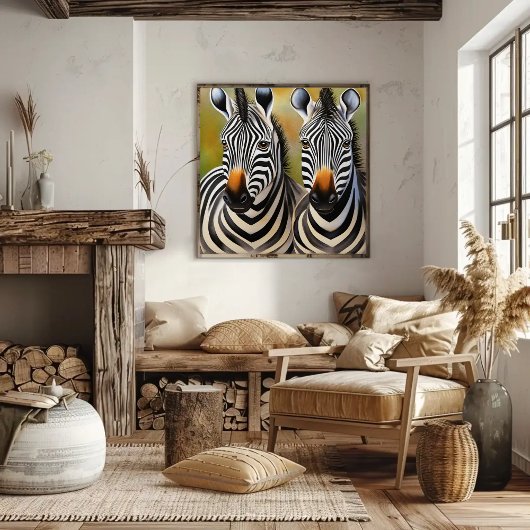 Close Up Zebra Pair Bold en opvallend wild Poster