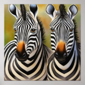 Close Up Zebra Pair Bold en opvallend wild Poster (Voorkant)