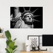 Close-up zwart-wit beeld van het Vrijheidsbeeld Ne Poster (Thuiskantoor)