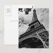 Close-up Zwart Witte Eiffeltoren Liefde Parijs Eur Briefkaart (Voorkant / Achterkant)
