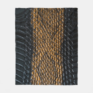 Close-up zwarte slang huidtextuur fleece deken