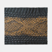Close-up zwarte slang huidtextuur fleece deken (Voorkant (Horizontaal))