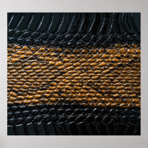 Close-up zwarte slang huidtextuur poster