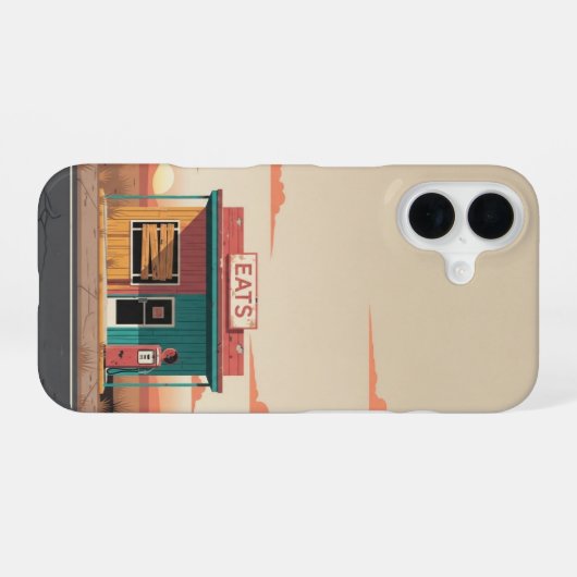 Closed Desert Stop iPhone 16 Hoesje (Achterkant horizontaal)