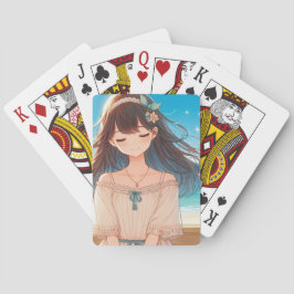 Closed Eyes Girl Pokerkaarten